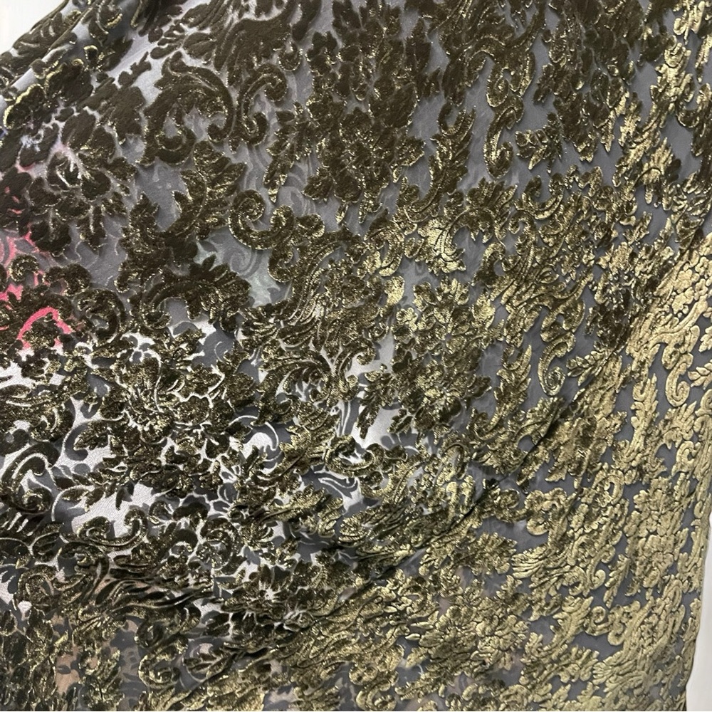 Elegant Black Crushed Velvet Maxi Dress -12 - Picture 8 of 10
